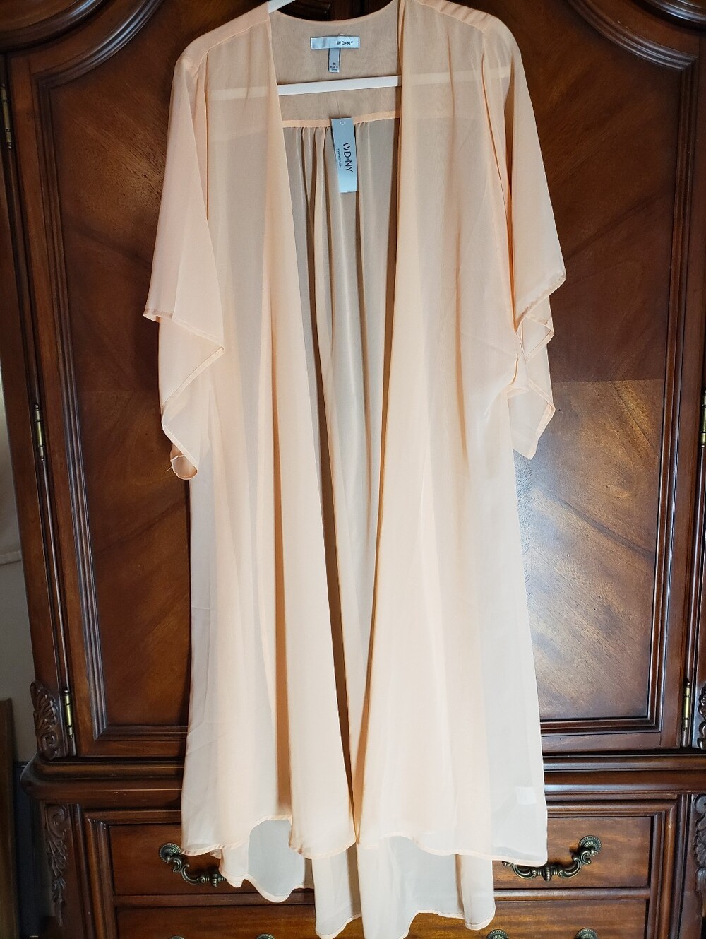 WD.NY Sheer Peach Kimono Cover-Up